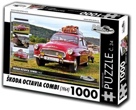 RETRO-AUTA Puzzle č. 34 Škoda Octavia Combi (1964) / 1000 dílků / 66 × 47 cm