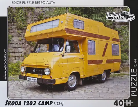 RETRO-AUTA Puzzle č.44 Škoda 1203 CAMP (1969) / 40 dílků / 32 x 24 cm