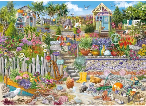 GIBSONS Puzzle Zahrada u pláže / 1000 dílků / 68 x 49 cm