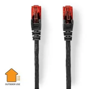 Nedis černá / Síťový kabel / CAT6 / RJ45 - RJ45 / U/UTP / venkovní / 50 m