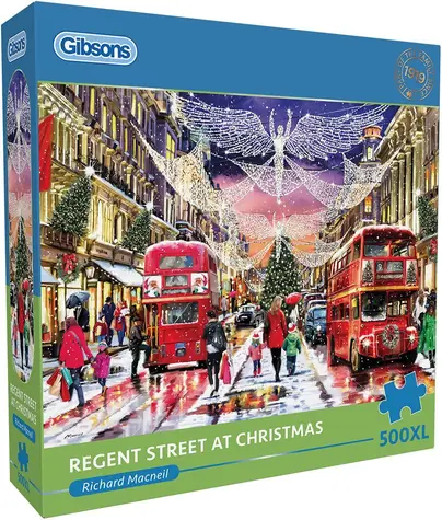 GIBSONS Puzzle Vánoční Regent Street XL / 500 dílků / 68 × 49 cm