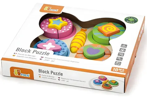 VIGA Dřevěné puzzle Motýlek / 13 dílků / od 2 let