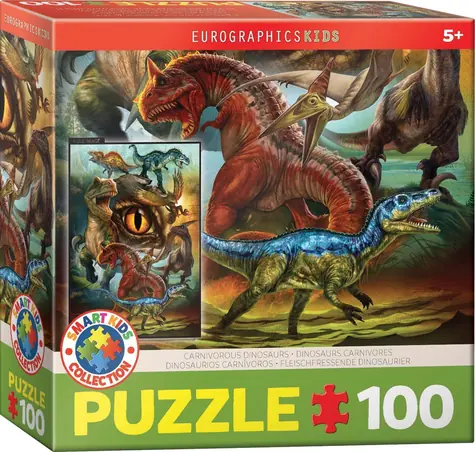 EUROGRAPHICS Puzzle Masožraví dinosauři / 100 dílků / od 5 let / 33 x 48,3 cm