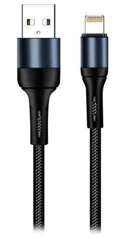 Colorway černá / Datový kabel / USB-A - Lightning / nylonový / 2,4 A / 1 m