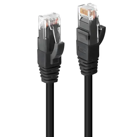 Lindy U/UTP Cat6 černá / Síťový kabel / 1 m / RJ-45 / LSZH