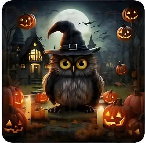 NORIMPEX Diamantové malování Sova o Halloweenu / 30x40 cm