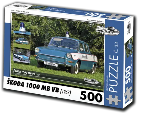 RETRO-AUTA Puzzle č. 33 Škoda 1000 MB VB (1967) / 500 dílků / 48 × 36 cm