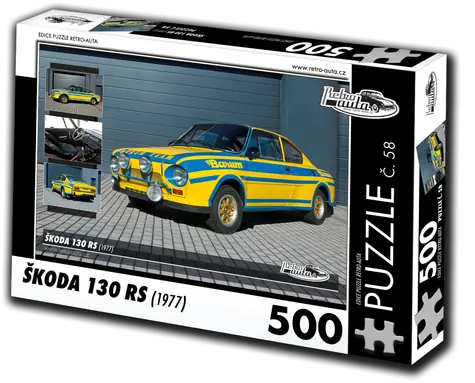 RETRO-AUTA Puzzle č. 58 Škoda 130 RS (1977) / 500 dílků / 48 × 36 cm
