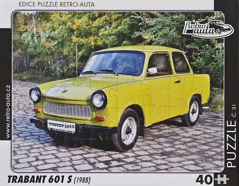 RETRO-AUTA Puzzle č.31 Trabant 601 S (1988) / 40 dílků / cca 32 × 24 cm