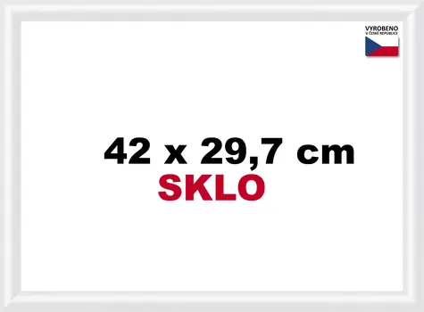 BFHM Rám na puzzle 42x29,7cm A3 bílý / Plastový / Sklo 2 mm / Výška profilu 21 mm
