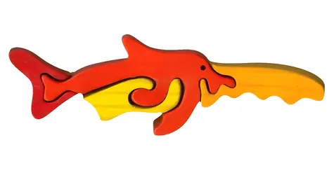 FAUNA Dřevěné puzzle Mečoun malý / Masivní dřevo / 6x6x2 cm / od 3 let