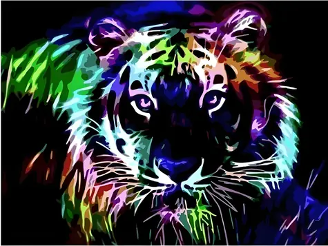 NORIMPEX Diamantové malování Neonový tygr / 30x40 cm