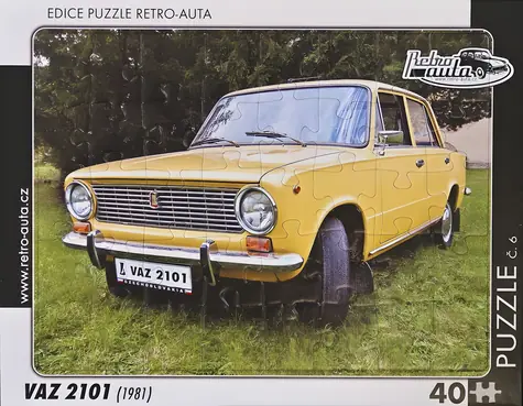 RETRO-AUTA Puzzle č.06 VAZ 2101 (1981) / 40 dílků / 32 × 24 cm