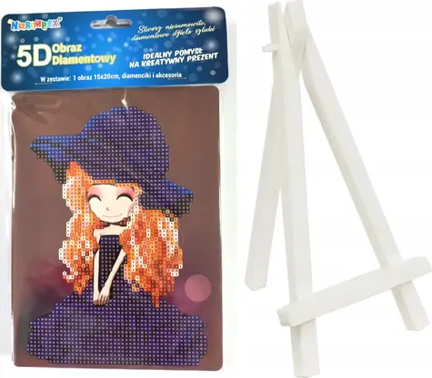 NORIMPEX Diamantové malování Dívka / 15x20 cm / se stojánkem