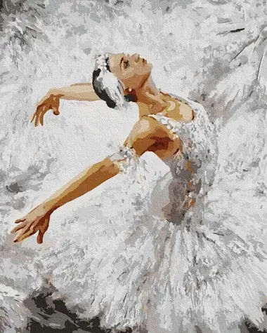 NORIMPEX Diamantové malování Baletka v bílé / 30x40 cm