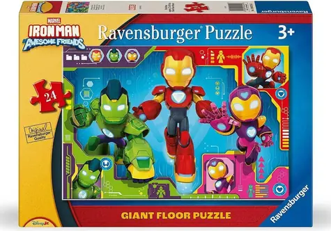 RAVENSBURGER Podlahové puzzle Iron Man a jeho úžasní přátelé / 24 dílků / od 3 let