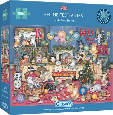 GIBSONS Puzzle Kočičí svátky / 1000 dílků / 68 × 49 cm