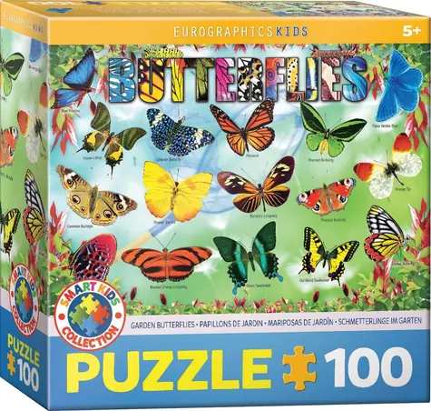 EUROGRAPHICS Puzzle Zahradní motýli / 100 dílků / 48,3 x 33 cm