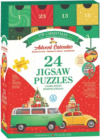 EUROGRAPHICS Puzzle Adventní kalendář: Volkswagen / 24x50 dílků / od 6 let