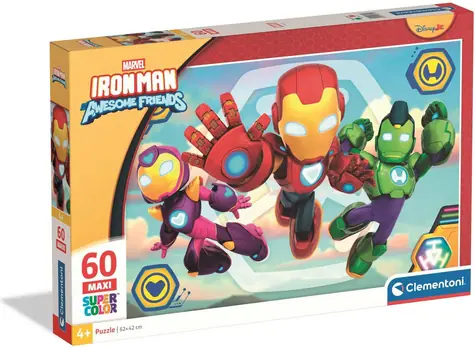 CLEMENTONI Puzzle Iron Man a jeho úžasní přátelé MAXI / 60 dílků / od 4 let