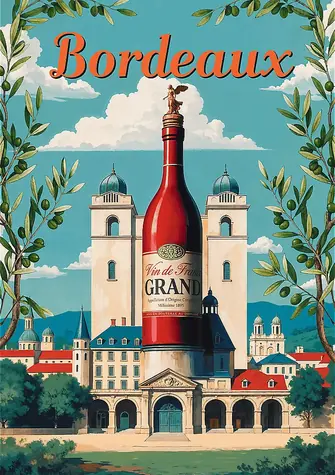 TREFL Puzzle Premium Plus Vintage Posters: Bordeaux, Francie / 1000 dílků / 68,3 x 48 cm