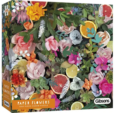GIBSONS Puzzle Papírové květy / 1000 dílků / 68 × 49 cm
