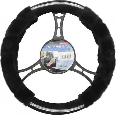 Compass Potah volantu DIAMOND černý / Potah volantu / 37-39 cm