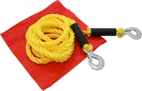COMPASS Tažné lano 1800 kg / 3,2 m / kovové háky / červený praporek