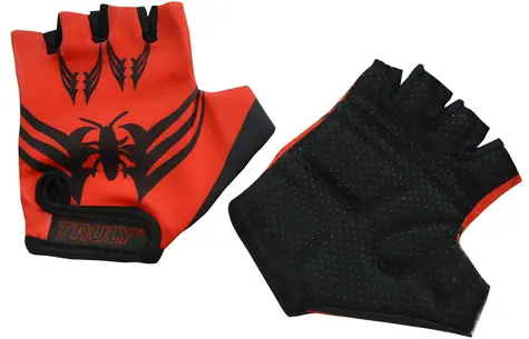 RULYT Cyklorukavice TRULY JUNIOR červená, vel. 4 / Dětské / Polstrované dlaně / Suchý zip
