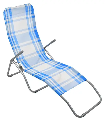 Rulyt RELAX modro-bílá / Lehátko kempingové skládací / poloha vsedě i vleže / nosnost 100 kg