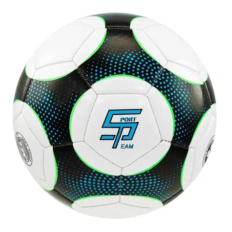 SPORTTEAM Fotbalový míč S2 černo-modrý / vel. 5 / PVC třívrstvý / Strojově šitý