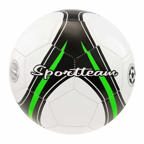SPORTTEAM Fotbalový míč S2 černo-zelený / Míč / Vel. 5 / PVC třívrstvý