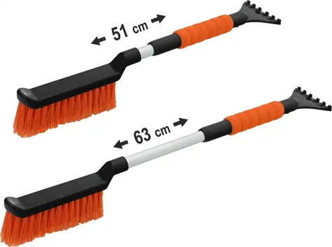Compass Škrabka s košťátkem oranžová / Škrabka s košťátkem / teleskopická 51-63 cm / hliníková rukojeť