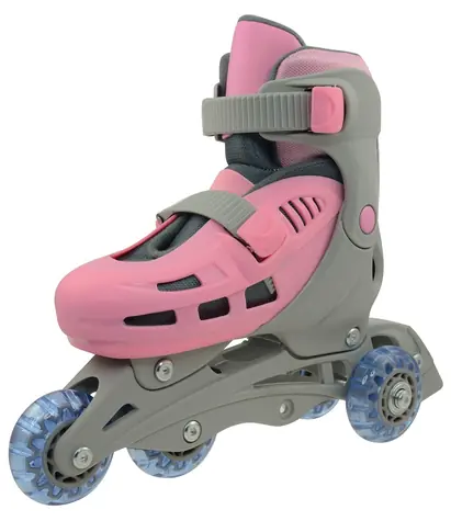 Rulyt Triskate Basic růžová / Dětské kolečkové brusle / vel. S (31-34) / 4 kolečka / nastavitelné