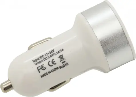 Compass napájecí adaptér pro auto / 12-24 V / 2x USB / DC 5V / 2100 mA / bílá