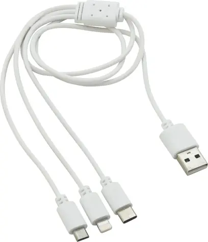 Compass Nabíjecí kabel 3v1 / USB-A na Micro-USB / USB-C / Lightning / 75 cm / 2,1 A