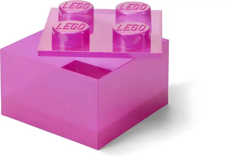 LEGO® Storage 40090801 Brick 4 světle růžová, průhledná / Úložný box / 250 x 180 x 250 mm