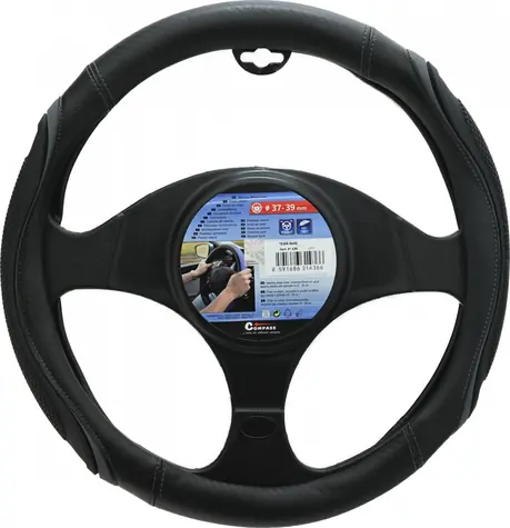 Compass TEAR šedá / Potah volantu / 37-39 cm / karbon vzor