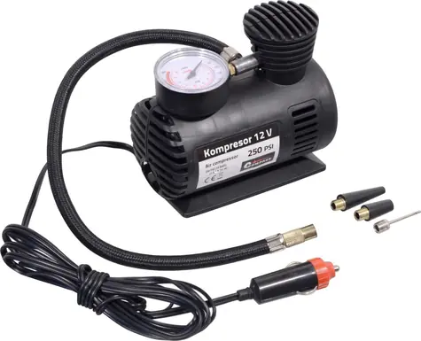 Compass KLASIK / Kompresor / 12V / 18 Bar (250 PSI) / měřič tlaku / adaptér na autoventilek