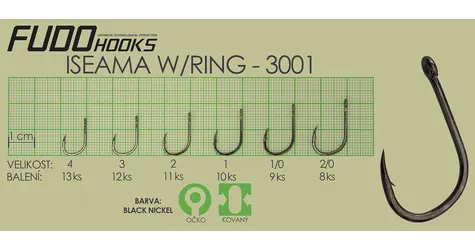 FUDO HOOKS Háček Iseama vel. 1/0 / 9 ks