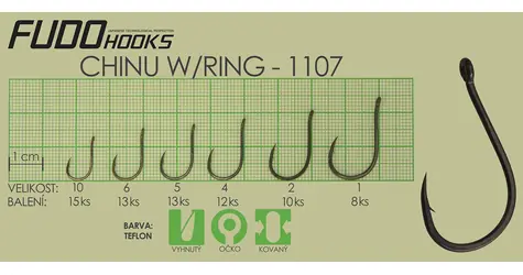 Fudo Hooks® Chinu Ring / Háček / Velikost 5 / 13 ks