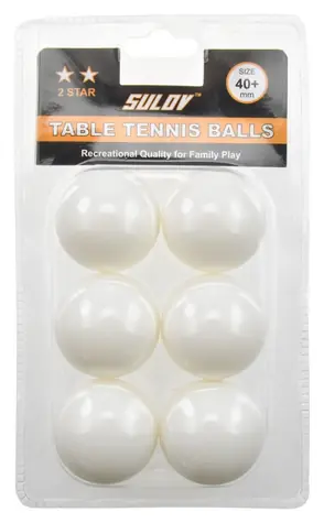 RULYT Míček na stolní tenis 2* / 6 ks / průměr 40 mm / ABS