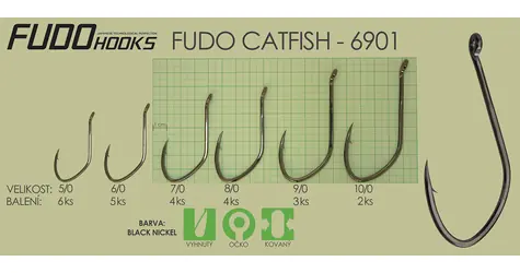 Fudo Hooks Catfish / Rybářský háček / velikost 8/0 / 4 ks