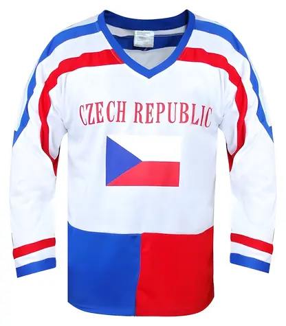 SportTeam Hokejový dres ČR 7 bílý, vel. XL / Hokejový dres / 100% polyester