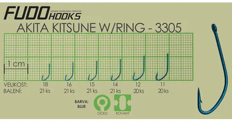 Fudo Hooks Kitsune Ring / Háček / velikost 18 / 21 ks
