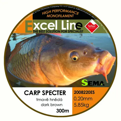 Sema Carp Specter Teflon / Rybářský vlasec / 300 m / 0,28 mm / 9,85 kg
