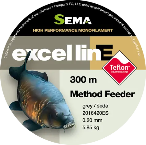Sema Method Feeder Teflon šedá / Rybářský vlasec / 300 m / 0,25 mm