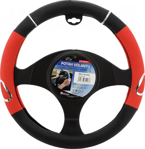Compass Potah volantu RALLY červená / Potah volantu / 37-39 cm