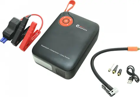Compass AKU DIGITAL / Autokompresor a startovací zdroj / powerbanka 7200 mAh / 600 A / USB-C