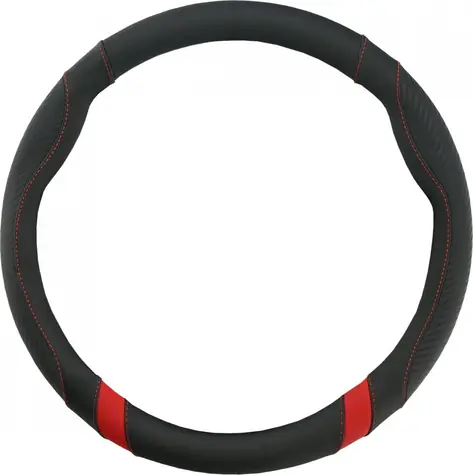 Compass Potah volantu TOURING červená / Potah volantu / 37-39 cm / imitace karbonu